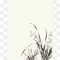 中国风兰花展板背景