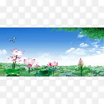 教育风景中国风背景banner