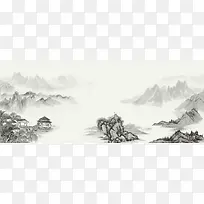 中国水墨等山水风景背景素材