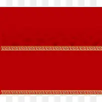 中式复古红底边框海报背景模板