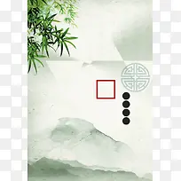 中国风竹叶画作水墨背景素材