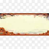 中式大红梅花牌楼牡丹庆典海报背景