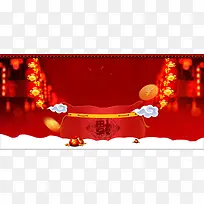 淘宝冬季喜庆节日banner背景