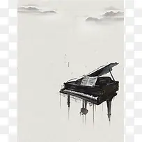 钢琴乐器艺术辅导班招生培训海报背景