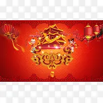 中国风新年节日海报背景素材