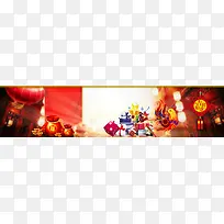 2017传统中式喜庆年货节红色海报背景