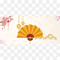 春节喜庆中国结白色底纹电商海报背景