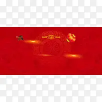 新年中国风纹理质感红色banner背景
