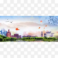 旅游banner背景