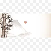 中国风山竹水墨背景