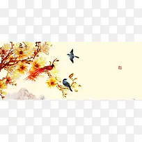 中国风花鸟画背景