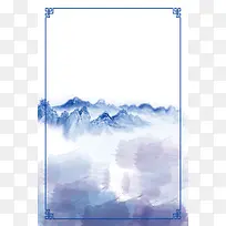 中国风青花瓷花纹背景素材