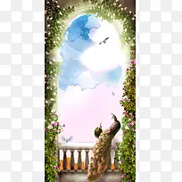 电视墙玄关中式背景素材