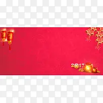 鸡年中国风红色淘宝海报背景