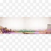 中国风兵马俑背景banner