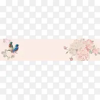 中国风牡丹小鸟鹦鹉背景banner