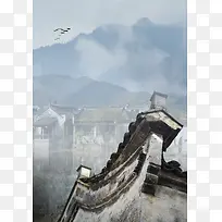 中国古建筑背景模板