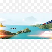 泸沽湖风景旅游PSD素材