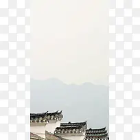 江南鼓楼中国风H5背景素材