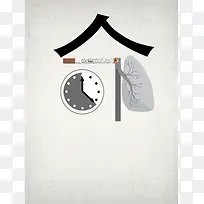 创意简约世界无烟日宣传海报背景