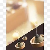 传统艾灸疗法挂画宣传海报背景素材