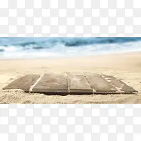 沙滩木板背景装饰