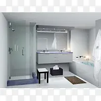 洁白浴室CAD室内设计背景