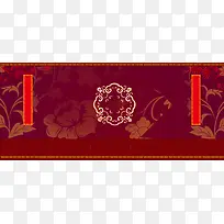 花纹底纹对联红色春节背景