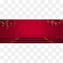 红色台阶舞台喜庆海报背景