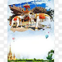 云南西双版纳旅游风景宣传海报背景素材