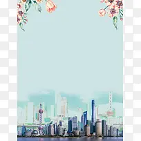 中国旅游上海旅游海报背景素材