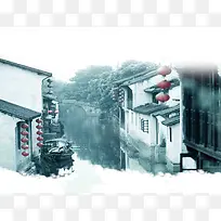 江南海报背景模板