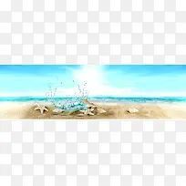 清爽蓝色海洋淘宝背景