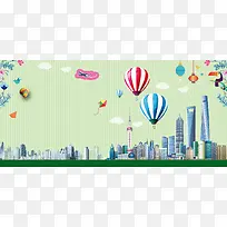 旅游文化psd海报背景