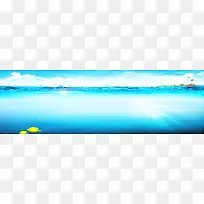 淘宝护肤品海洋鱼背景banner