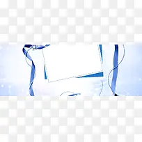 蓝带几何框架简约设计海报banner