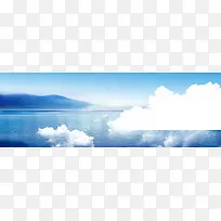 蓝色湖水背景