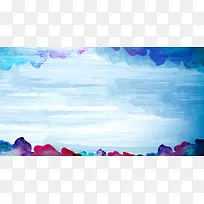蓝色渐变笔刷节日背景