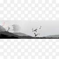 中式水墨简约banner创意海报设计