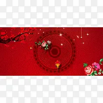 新年喜庆红色中国风电商banner背景