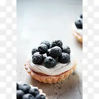 蓝莓奶油饼干背景素材
