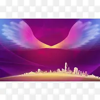 梦想起航房地产开业海报背景模板