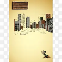 建筑工程简约背景素材