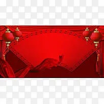 灯笼红色新年节日背景