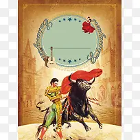 欧洲复古风格西班牙旅游海报背景