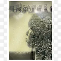创意环保雾霾海报背景