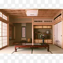 日式木质小家具背景