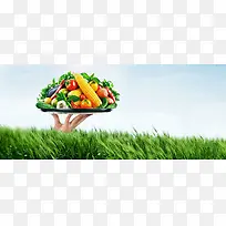 水果蔬菜背景banner装饰