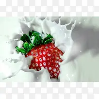 创意草莓酸奶背景素材