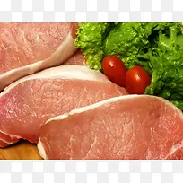 新鲜猪肉蔬菜背景素材